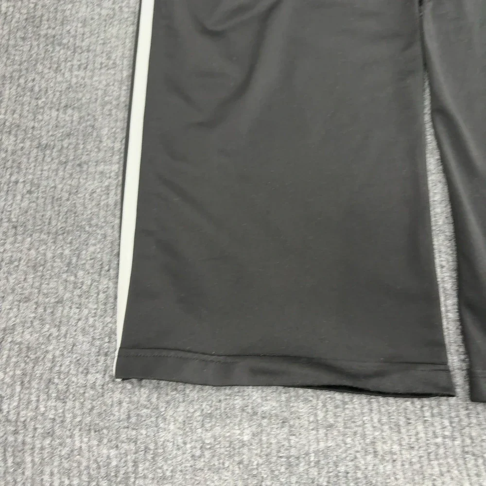 Adidas Track Pants Mens L Black Polyester Three Stripe Athletic Streetwear Style